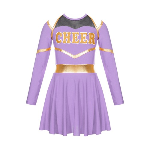 Kid Girl Halloween Cheer Leader Costume Cold Shoulder Uniform Dress Dancewear - Bild 64 von 75