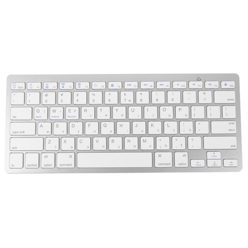 Hebrew KeyboardWireless Computer Silent Keyboard Ultra Slim Compact Keyboard ... - 第 1/9 張圖片