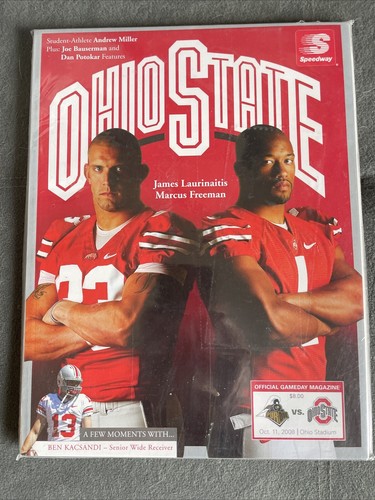 2008 Ohio State Purdue Football Program Ticket James Laurinaitis Marcus Freeman - Picture 2 of 5