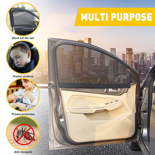 4X Magnetic Car Side Front Rear Window Shade Sun Cover Mesh Shield UV Protection - Picture 7 of 10