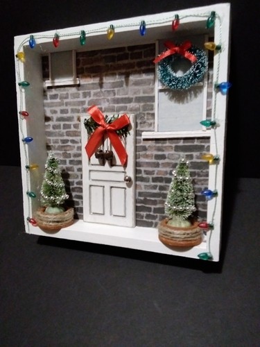 Christmas Framed 3D Shadow Box Bottlebrush Trees Handmade Christmas Decoration  - Picture 7 of 7