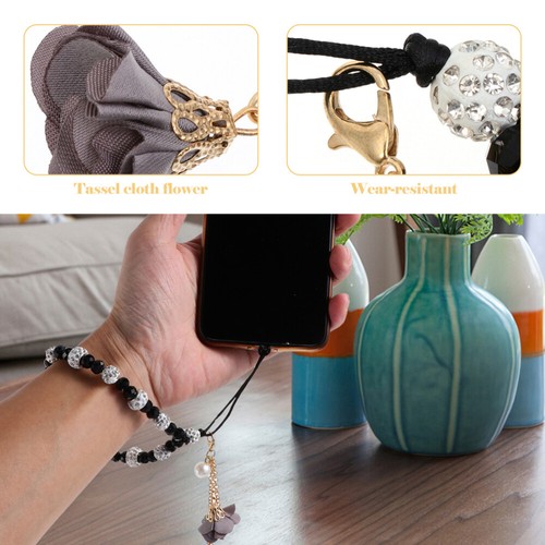 2 Pcs Mobile Phone Decorative Bracelet Colorful Beaded Lanyard Charm Wristlet - Zdjęcie 12 z 12