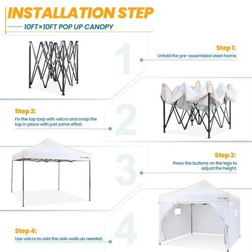 HOTEEL 10x10' Commercial Pop UP Canopy Party Tent Waterproof Gazebo Heavy Duty!! - Picture 44 of 82