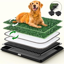 Dog Grass Pad with Tray 20"x30" Reusable Washable 4-Layer Pee Pad Training Mat