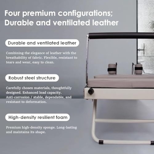 Eeeza Foldable Steel Frame Pilates Reformer Latex Hose Drawstring Exercise and F - Picture 9 of 9
