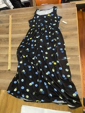 Amazon Essentials Dress, Women's Size 1X, Blue Black Yellow, Floral, Sleeveless