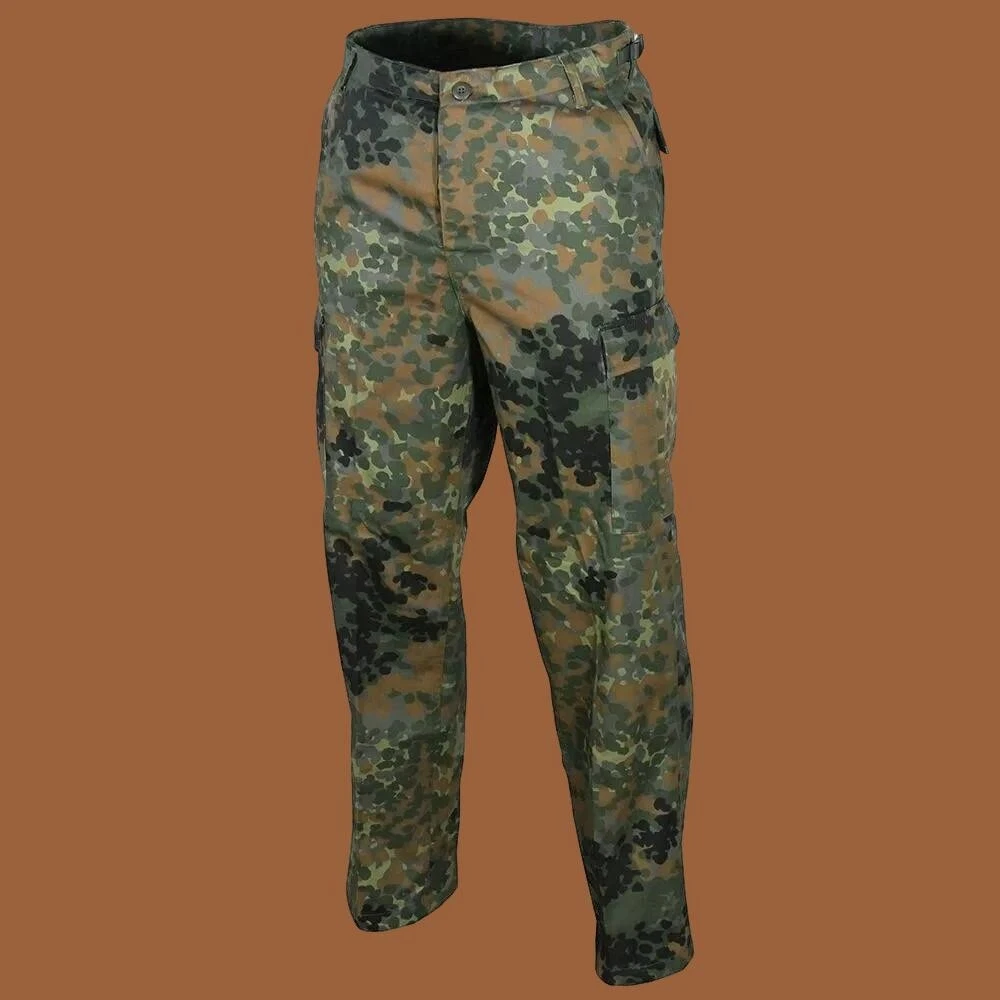 GERMAN FLECKTARN CAMOUFLAGE PANTS MILITARY BDU CARGO 6 POCKET FATIGUE TROUSERS
Opens in a new window