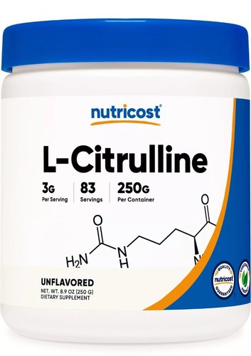 Brandneu Nutricost L-Citrullin (Basis) Pulver - (250 Gramm) BB 8/2026 kostenloser Versand