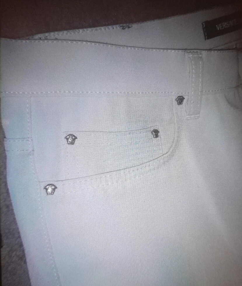 Versace pantaloni gamba dritta grigio chiaro
