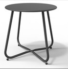 Steel Patio Side Table Weather Resistant Outdoor Porch Furniture Round End Table