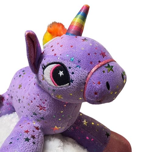 Toy Factory Cloud Unicorn 16” Rare Retired Plush Purple Glittery Stuffed Animal - Picture 5 of 9
