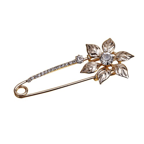 Punk Crystal Flower Floral Enamel Pin Lapel Collar Pin Corsage Women Men Brooch - Picture 7 of 39