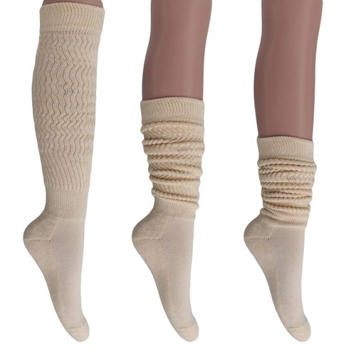 Calcetines extra largos de algodón holgados pesados para mujer - 3 pares, talla 9-11 - Imagen 15 de 30