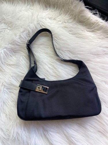 Salvatore Ferragamo Shoulder Bag Gancini Hobo Black Vintage Women's Used - Picture 20 of 20