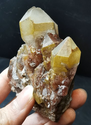 231g Top Natural Clear Transparent Red Ghost Quartz Crystal Cluster Specimen - Picture 14 of 24