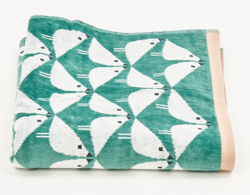 SCION Kissing Birds Drap de Bain Serviette 90cm x 150cm OEKO-TEX Matériau Durable