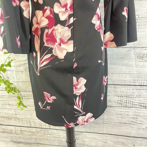 Lauren Ralph Lauren Dress size 4 Black Pink Floral Knee Wedding Church Career - Picture 13 of 14