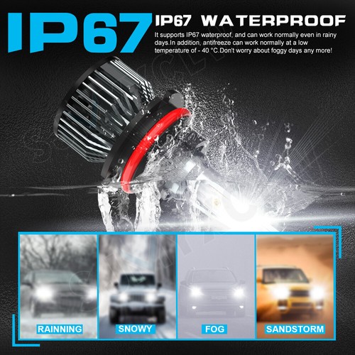 For Impala 1994-1996 LED Headlight Bulb High&Low Dual Beam Kit 6000K White - Picture 5 of 10