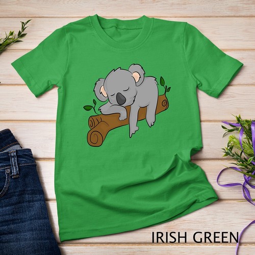 Cute Koala Bear Sleeping Lazy Animal Lover Gift Clothes Unisex T-shirt - Picture 5 of 15