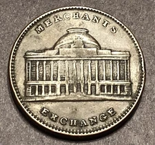 Hard Times Token, New York Merchants Exchange,  Tontine Building, Wall St HT-294