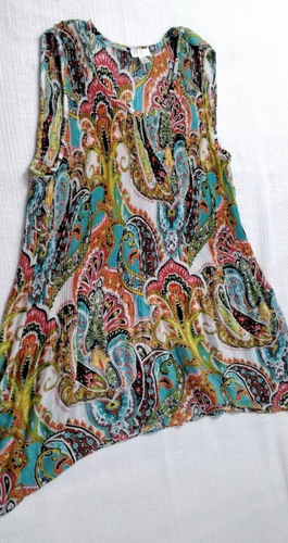 NEU Spense Paisley ärmelloses Damen Top Bluse Gr. M relaxed fließend Bx010 - Bild 11 von 17