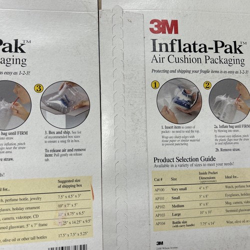 2-Pack 3M INFLATA-PAK Air Cushion Packaging Pocket Shipping Padding Bag MEDIUM - Picture 8 of 8