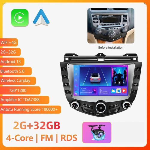 For Honda Accord 2003-2007 Car Stereo Radio CarPlay Android 13 GPS Navi FM WIFI - Picture 17 of 19