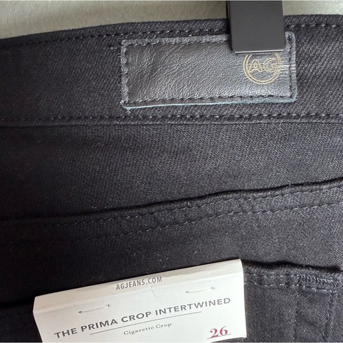 AG Adriano Goldschmied Women’s Black “The Prima Crop Intertwined” Cigarette Crop - Picture 4 of 15