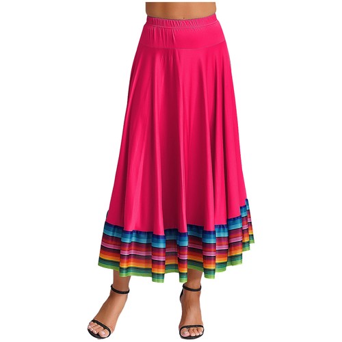 Women Mexican Folklorico Dance Skirts Spanish Bull Flamenco Belly Dance Costume - Foto 92 di 100