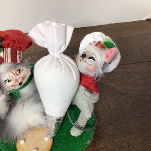 Annalee 3” Baking Buddies 750016 Cat & Mouse 2016 Christmas Cookie Decorating - Picture 3 of 6