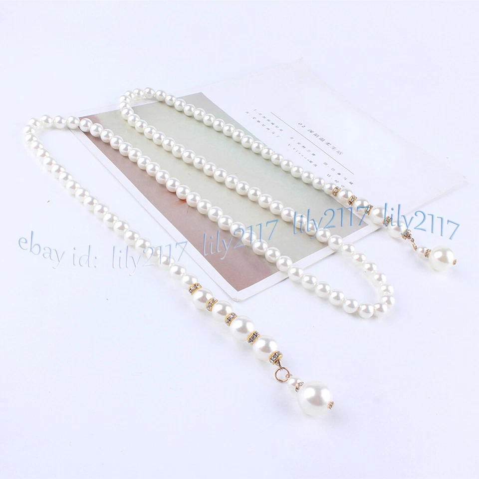 白色黑色贝壳珍珠腰腹链女式腰带配件身体珠宝首饰 — 第 3/4 张图片