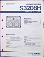 Yamaha S3208H Speaker System Original Service Manual, Schematics Parts List Book