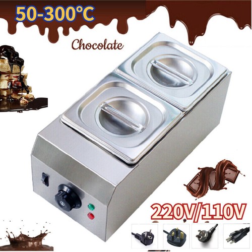 2 Melting Pot Chocolate 50-300℃ Electric 1000W Warmer Commercial Melter Machine - Picture 1 of 10