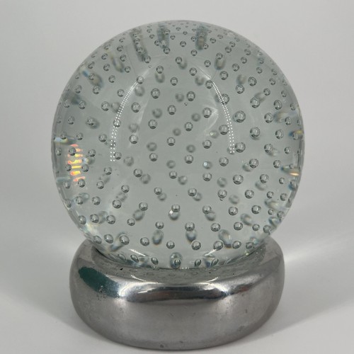 5 Inch Hand Blown Glass Bullicante Controlled Bubble Paper Weight  Stand - Picture 4 of 20