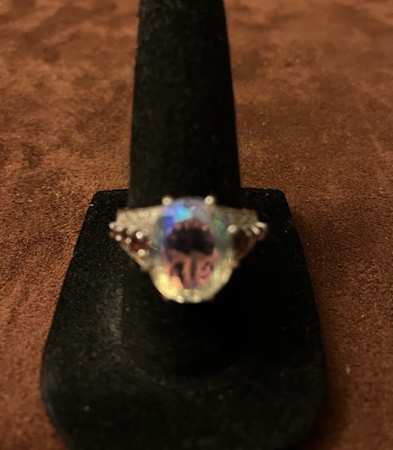 Lote de joyas de anillo esterlina STS Chuck Clemency AB CZ y granate m - Imagen 2 de 6