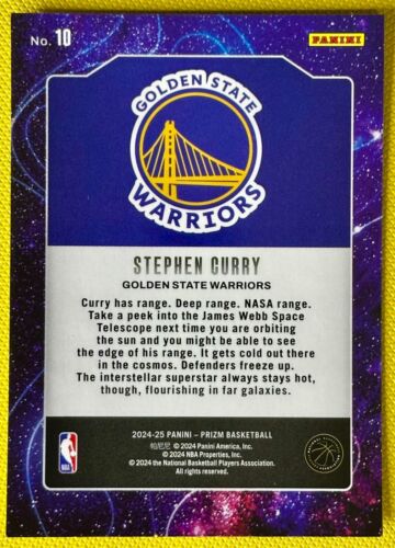 2024-25 Panini Prizm Basketball Stephen Curry DEEP SPACE Silver Prizm #10 - Picture 2 of 2