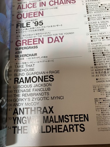 1995 DEC MUSIC LIFE JAPANESE Magazine MENSWEAR Queen Green Day Supergrass ASH - Imagen 6 de 12