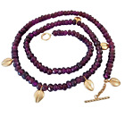 Jane Bohan 14K Gold & Brazilian Merlot Garnet Necklace Toggle Clasp