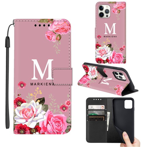 Floral Cover Personalized Leather Wallet Case For iPhone 15 Pro Max 14 13 12 11 - Picture 41 of 44