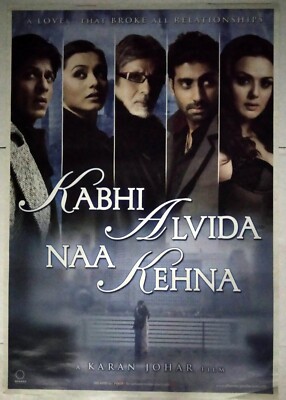 Kabhi Alvida Naa Kehna Bollywood Movie Poster Shah Rukh Khan 27X39