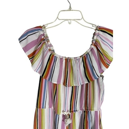 Vestido Art Class Niñas Talla 14/16 XL Multicolor Rayas Hasta la Rodilla Sin Mangas - Imagen 2 de 7