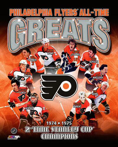 Philadelphia Flyers ALL-TIME GREATS Premium 20x24 Poster Print CLARKE HEXTALL ++ - Picture 1 of 1