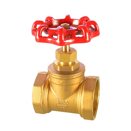 Thickened Brass Gate Valve Red Handwheel : 1/2" 3/4" 1" 1-1/4" 1-1/2" 2" 2-1/2" - Picture 5 of 12