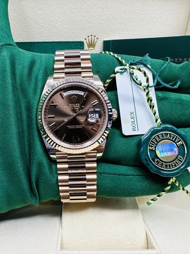 Rolex Day- Date President 40MM Rose Gold Chocolate Dial 228235 Full Set Unworn - Picture 8 of 12