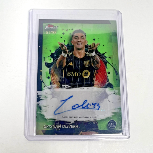 2024 Topps Finest MLS #BA-CO Cristian Olivera Green RC Auto /99 Los Angeles FC - 第 1/8 張圖片