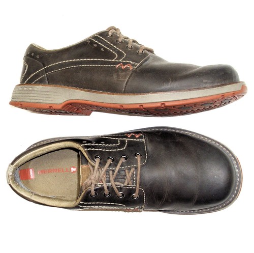 MERRELL Realm 9 Brown Leather Hiking Oxford Lace Up Shoes
