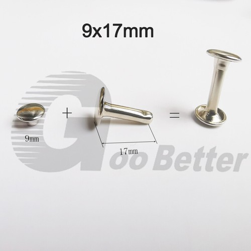 Rivetti a doppio cappuccio borchie rivetti rapidi riparazione artigianato in pelle 6 mm 7 mm 8 mm 10 mm 12 mm - Foto 22 di 27