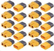 10 pairs Amass XT60H Connector Plug 3.5mm Gold Plated Plug Yellow Lipo W/ Caps