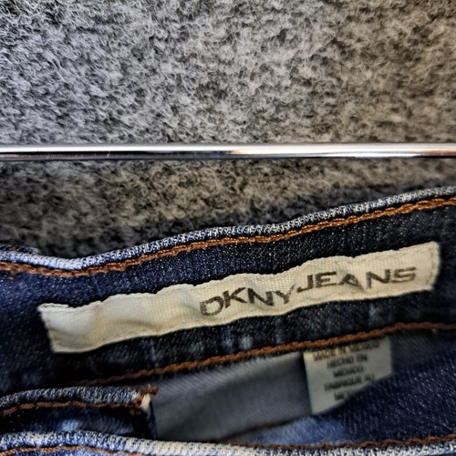 DKNY Womens Denim Jeans Size 8 Blue Straight Leg High Rise Pockets Stretch - Picture 2 of 10