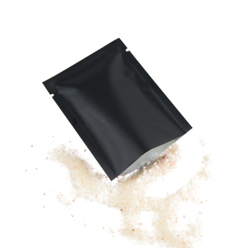 100 doppelseitig mattschwarz offenes Top Mylar Folie Muster Snack Pack Aufbewahrungstaschen - Bild 7 von 10